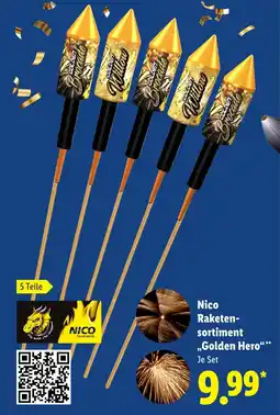 Lidl Nico Raketen sortiment Golden Hero aanbieding