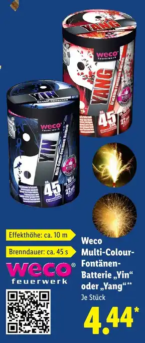 Weco Multi Colour Fontänen Batterie, Yin oder Yang