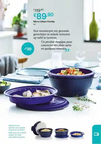 Tupperware Micro Urban Family aanbieding