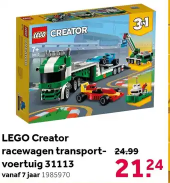 Intertoys LEGO CREATOR Racewagen transportvoertuig 31113 aanbieding