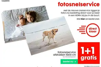 HEMA fotosnelservice afdrukken 10x15 cm aanbieding