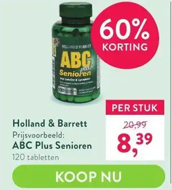 Holland & Barrett Holland & Barrett Prijsvoorbeeld: ABC Plus Senioren aanbieding