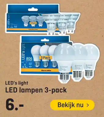 Hubo LED lampen 3-pack aanbieding