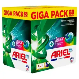 Trekpleister Ariel +Touch of Lenor Unstoppables Color 4-in-1 Wasmiddelpods aanbieding