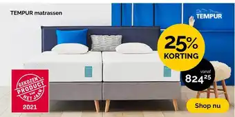 Beter Bed Tempur Matrassen 25% Korting aanbieding