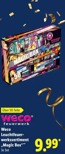 Lidl Weco Leuchtfeuerwerk Sortiment Magic Box aanbieding
