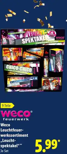 Lidl Weco Leuchtfeuerwerk Sortiment Leuchtspektakel aanbieding