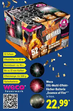 Lidl Weco XXL-Multi-Effekt- Fächer-Batterie Essence of Fire aanbieding