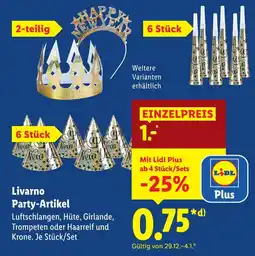 Lidl Livarno Party-Artikel aanbieding