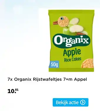 Plein.nl 7x Organix Rijstwafeltjes 7+m Appel aanbieding