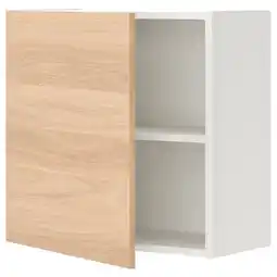 IKEA Een open enhet wandkast met een deur in eikeneffect, met daarin een enkele witte plank aanbieding