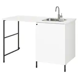 IKEA Witte ikea enhet wasunit met spoelbak en kraan, metalen poten, modern design aanbieding