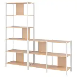 IKEA Moderne houten boekenkast, wit frame, meerdere planken aanbieding