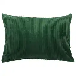 IKEA Åsveig donkergroen corduroy rechthoekig kussen, eenvoudig ontwerp, gestructureerd materiaal aanbieding