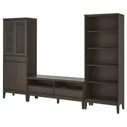 IKEA Donkerhouten tv-meubel met kast, mediameubel en boekenplank. Modern, minimalistisch ontwerp aanbieding