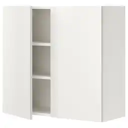 IKEA Witte enhet wandkast met 2 open planken, modern design, met kunststof beklede spaanplaat aanbieding