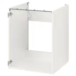 IKEA Witte enhet keukenkast met spoelbak. Modern design, metalen beslag, vierkante vorm aanbieding