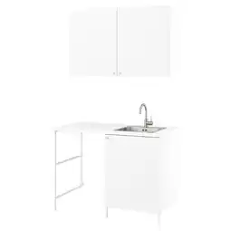 IKEA Witte enhet wasunit met kasten, aanrechtblad, gootsteen en kraan aanbieding