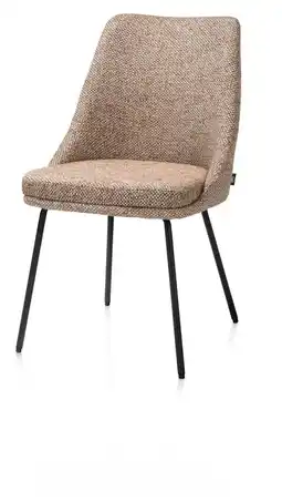 Henders & Hazel Isaac, eetkamerstoel - 4-pootjes - rough off black - stof Bellini - koper aanbieding