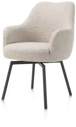 Henders & Hazel Rocco, armstoel - draaibaar + pocket - graphiet - stof Brioni - Creme aanbieding