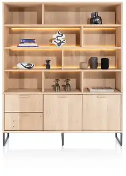 Henders & Hazel Castello, buffet 181 cm - 2-deuren + 2-laden + 9-niches (+ LED) aanbieding