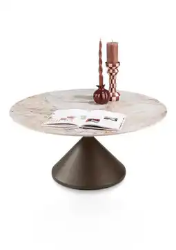 Henders & Hazel Avelli, salontafel rond 90 cm - steelbrown + keramiek blad aanbieding