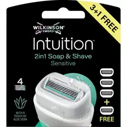 Etos Wilkinson Sword Intuition Sensitive Care Scheermesjes 3+1 gratis aanbieding