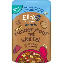 Etos Ella's Kitchen Bio Runderstoof + Wortel 190G 8+ aanbieding