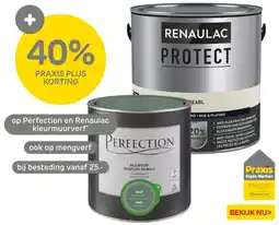 Praxis Op Perfection en Renaulac kleurmuurverf aanbieding