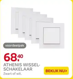 Praxis Athenis wisselschakelaar Zwart of wit. aanbieding