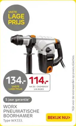 Praxis Worx Pneumatische Boorhamer Type WX333. aanbieding