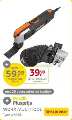 Praxis Worx Multitool Type WX686. aanbieding