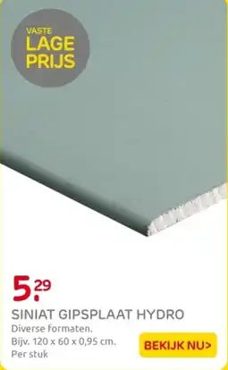 Praxis Siniat Gipsplaat Hydro aanbieding
