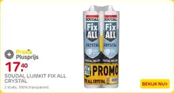 Praxis Soudal lijmkit fix all crystal aanbieding