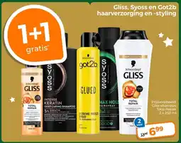 Trekpleister Gliss, Syoss en Got2b haarverzorging en styling aanbieding