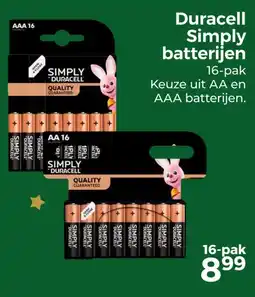 Trekpleister Duracell Simply batterijen aanbieding