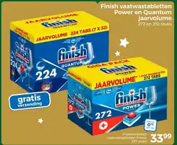 Trekpleister Finish vaatwastabletten Power en Quantum jaarvolume aanbieding