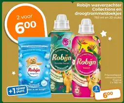 Trekpleister Robijn wasverzachter Collections en droogtrommeldoekjes aanbieding