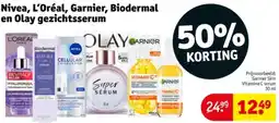 Kruidvat Nivea, L'Oréal, Garnier, Biodermal en Olay gezichtsserum aanbieding