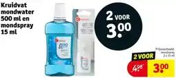 Kruidvat Kruidvat mondwater 500 ml en mondspray 15 ml aanbieding