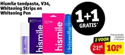 Kruidvat Hismile tandpasta, V34, Whitening Strips en Whitening Pen aanbieding