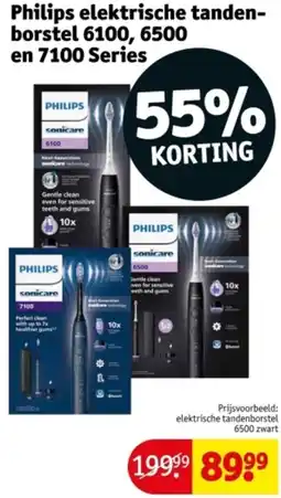 Kruidvat Philips elektrische tandenborstel 6100, 6500 en 7100 Series aanbieding