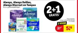Kruidvat Always, Always Dailies, Always Discreet en Tampax aanbieding