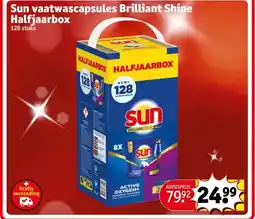 Kruidvat Sun vaatwascapsules Brilliant Shine Halfjaarbox aanbieding