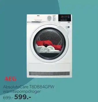 Wehkamp AEG AbsoluteCare T8DB84GPW warmtepompdroger aanbieding