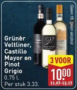 ALDI Grüner Veltliner, Castillo Mayor en Pinot Grigio aanbieding