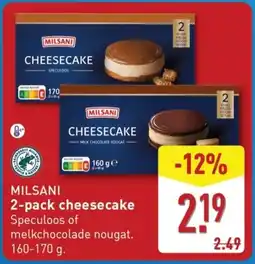 ALDI Milsani 2-pack cheesecake aanbieding