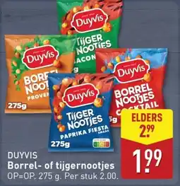 ALDI Duyvis Borrel of tijgernootjes aanbieding