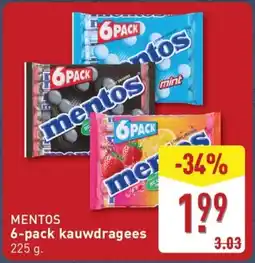 ALDI Mentos 6-pack kauwdragees aanbieding