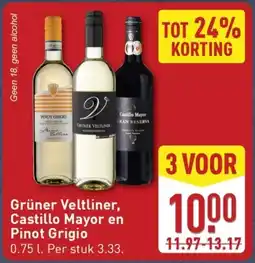 ALDI Grüner Veltliner, Castillo Mayor en Pinot Grigio aanbieding